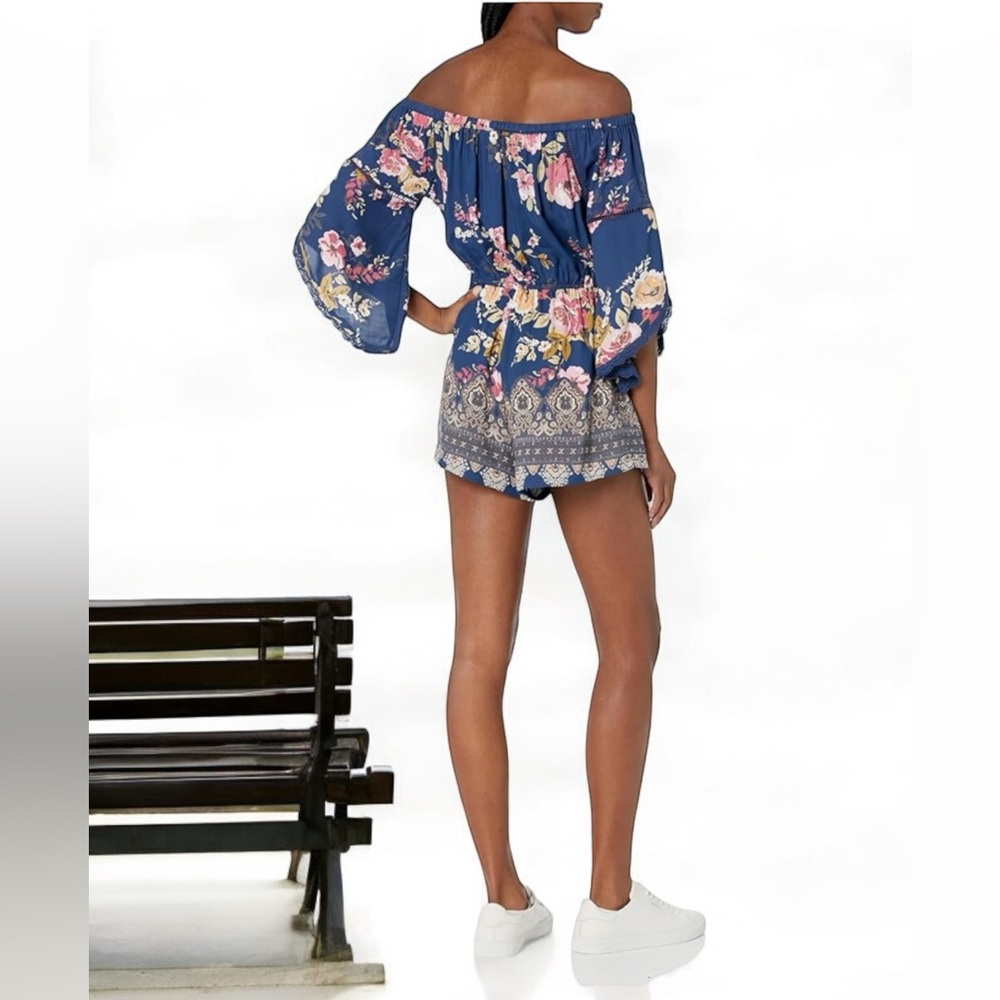 68. Angie Women’s Off Shoulder Romper - Picture 3 of 5